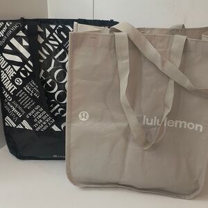 lululemon athletica Beige and Black Tote Bag Set